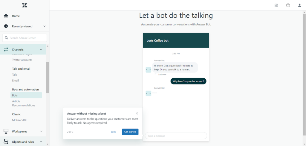 Zendesk chatbot setup